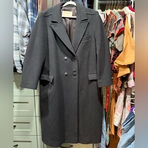 Vintage Pendleton Classic Black Double-Breasted Wool Trench Coat